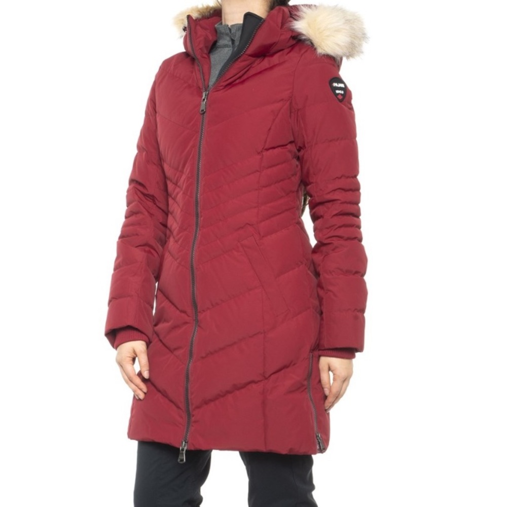 Pajar Queens Chevron Puffer Down Jacket Dark Red Size Large